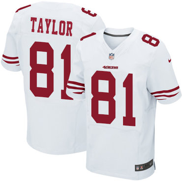 Nike 49ers #81 Trent Taylor White Men's Stitched NFL Elite Jersey