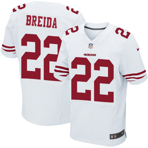 Nike 49ers #22 Matt Breida White Men's Stitched NFL Elite Jersey