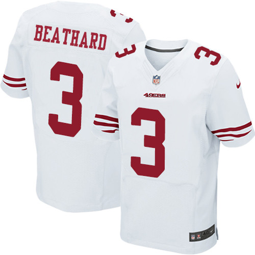 Nike 49ers #3 C.J. Beathard White Men's Stitched NFL Elite Jersey