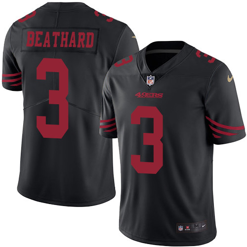 Nike 49ers #3 C.J. Beathard Black Men's Stitched NFL Limited Rush Jersey