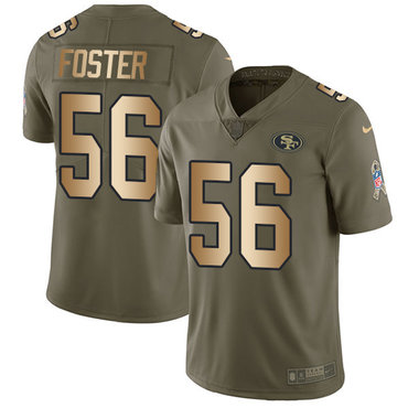 Nike 49ers #56 Reuben Foster Olive Gold Men's Stitched NFL Limited 2017 Salute To Service Jersey