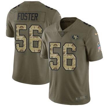 Nike 49ers #56 Reuben Foster Olive Camo Men's Stitched NFL Limited 2017 Salute To Service Jersey