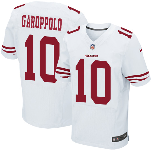 Nike 49ers #10 Jimmy Garoppolo White Men's Stitched NFL Elite Jersey