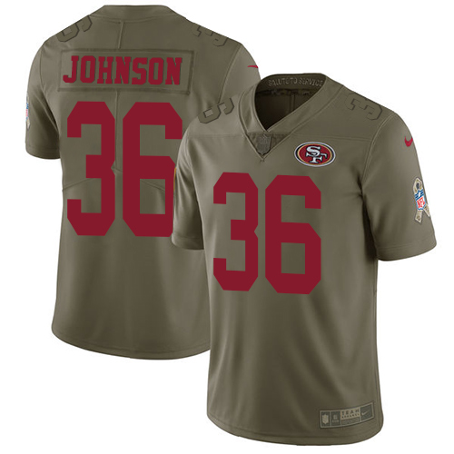 Nike 49ers 36 Dontae Johnson Olive Salute To Service Limited Jersey