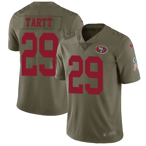 Nike 49ers 29 Jaquiski Tartt Olive Salute To Service Limited Jersey