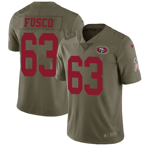 Nike 49ers 63 Brandon Fusco Olive Salute To Service Limited Jersey