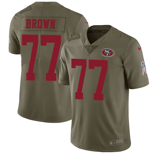 Nike 49ers 77 Tarell Brown Olive Salute To Service Limited Jersey