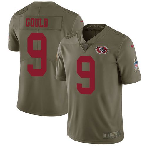 Nike 49ers 9 Robbie Gould Olive Salute To Service Limited Jersey