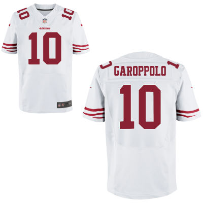 Nike 49ers 10 Jimmy Garoppolo White Elite Jersey