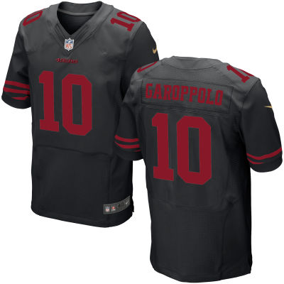 Nike 49ers 10 Jimmy Garoppolo Black Elite Jersey