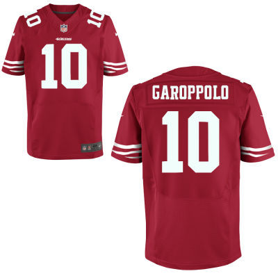 Nike 49ers 10 Jimmy Garoppolo Red Elite Jersey