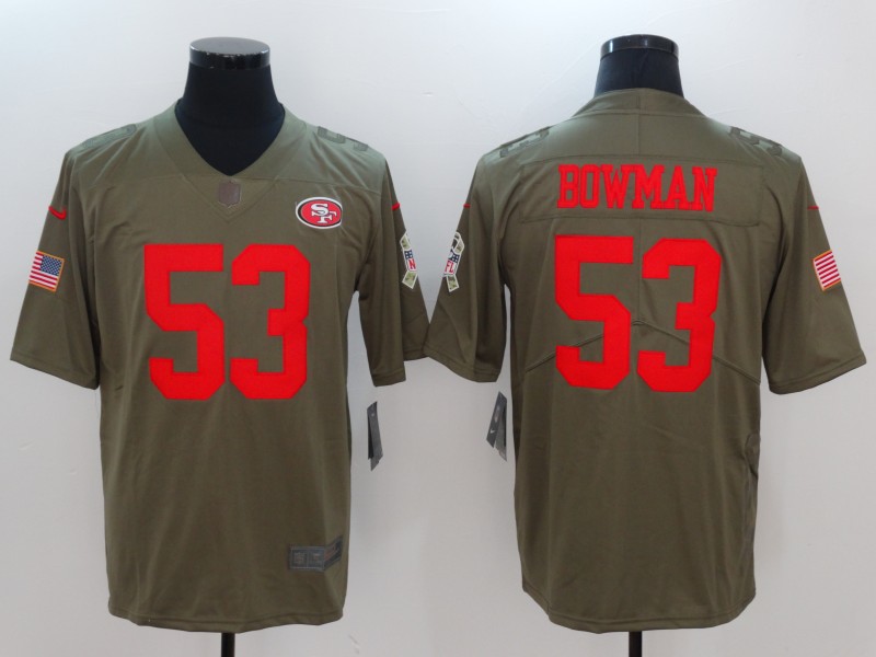 Nike 49ers 53 NaVorro Bowman Olive Salute To Service Limited Jersey