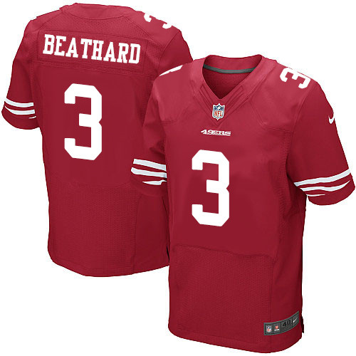 Men's Nike San Francisco 49ers #3 C. J. Beathard Elite Red Home NFL Jersey