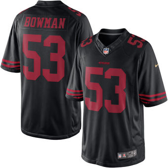 Men's San Francisco 49ers #53 NaVorro Bowman Nike Black Color Rush Limited Jersey