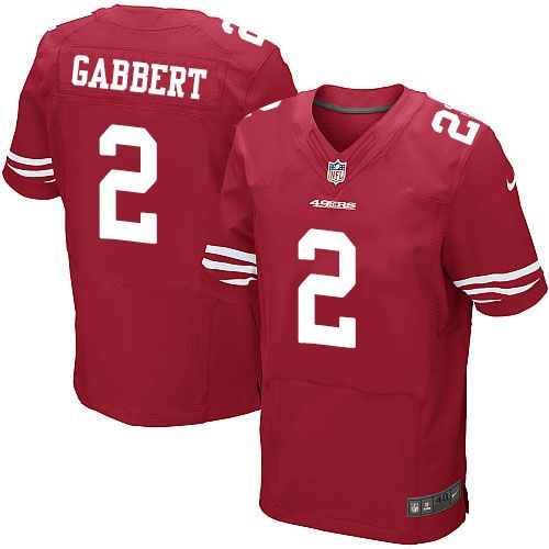 Nike 49ers #2 Blaine Gabbert Red Team Color Men's Stitched NFL Elite Jersey