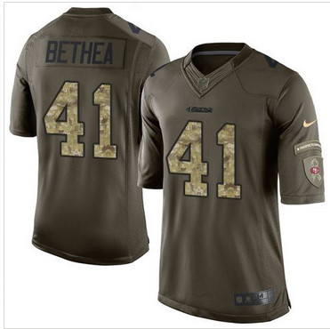 Nike San Francisco 49ers #41 Antoine Bethea Green Men's Stitched NFL Limited Salute to Service Jersey