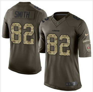 Nike San Francisco 49ers #82 Torrey Smith Green Men's Stitched NFL Limited Salute to Service Jersey