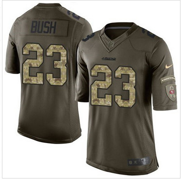 Nike San Francisco 49ers #23 Reggie Bush Green Men's Stitched NFL Limited Salute to Service Jersey