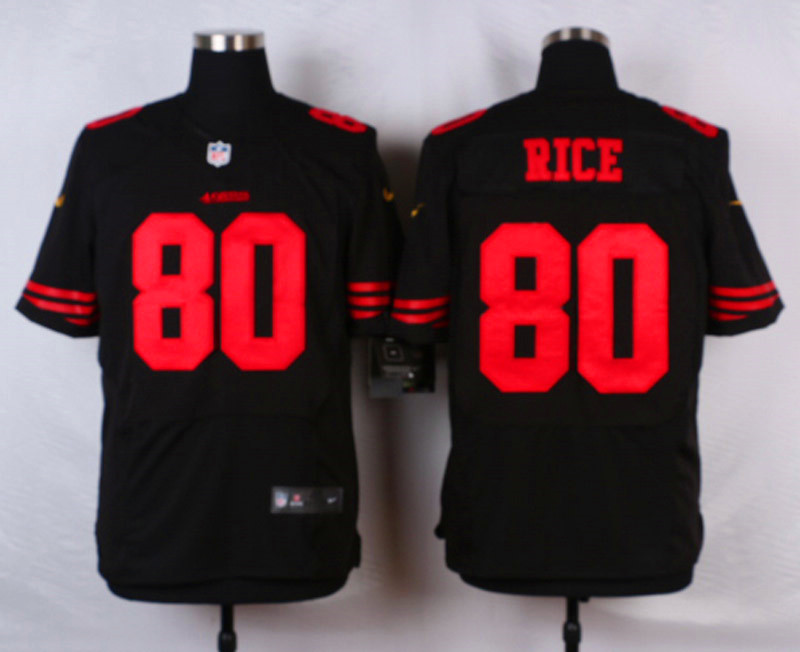 Nike San Francisco 49ers #80 Jerry Rice Black Alternate Men's Stitched NFL Elite Jersey