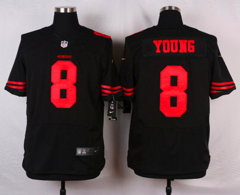 2015 New San Francisco 49ers #8 Steve Young Black Alternate Stitched NFL Elite Jersey