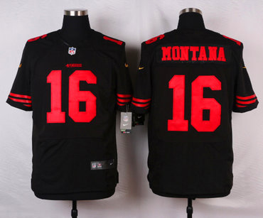 2015 New Nike San Francisco 49ers #16 Joe Montana Black Alternate elite Jersey