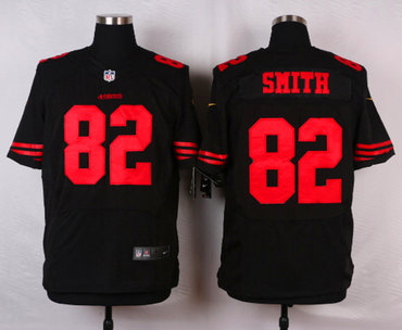 2015 Nike San Francisco 49ers #82 Torrey Smith Black Alternate elite Jersey