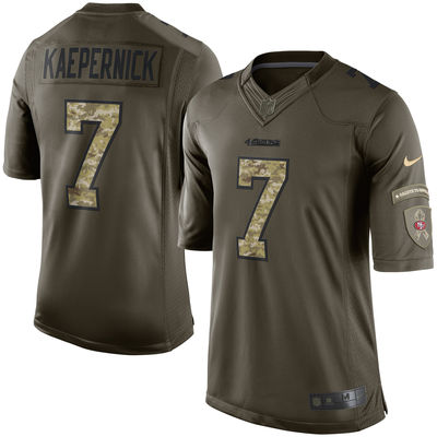 Men's San Francisco 49ers 7 Colin Kaepernick Nike Green Salute To Service Limited Jersey