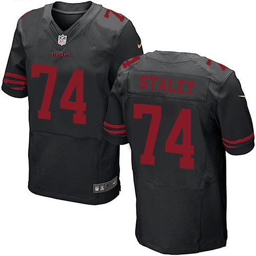 NEW San Francisco 49ers #74 Joe Staley Black Alternate Men's Stitched NFL Elite Jersey