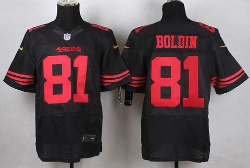 New San Francisco 49ers #81 Anquan Boldin Black Alternate Men's Stitched NFL Elite Jersey