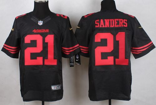 New San Francisco 49ers #21 Deion Sanders Black Alternate Men's Stitched NFL Elite Jersey