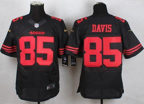 New San Francisco 49ers #85 Vernon Davis Black Alternate Men's Stitched NFL Elite Jersey