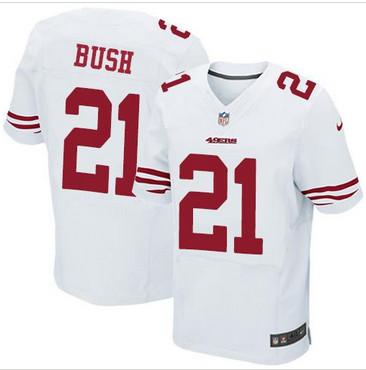 NEW San Francisco 49ers #21 Reggie Bush White Men's Stitched NFL Elite Jersey