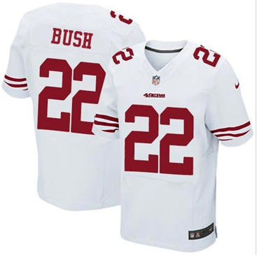 New San Francisco 49ers #22 Reggie Bush White Men's Stitched NFL Elite Jersey