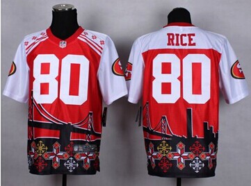 NEW San Francisco 49ers #80 Jerry Rice Red NFL Elite Noble Fashion Jersey