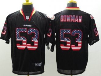 Nike San Francisco 49ers #53 NaVorro Bowman Black NFL Elite USA Flag Fashion Jersey