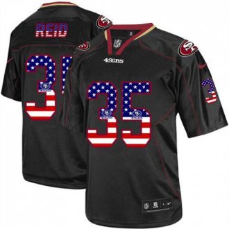 Nike San Francisco 49ers #35 Eric Reid Black NFL Elite USA Flag Fashion Jersey