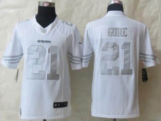 Nike San Francisco 49ers #21 Frank Gore White NFL Limited Platinum Jersey