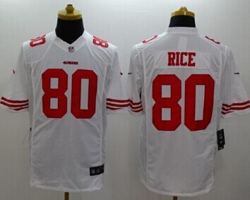 NEW San Francisco 49ers #80 Jerry Rice White NFL Limited Jersey