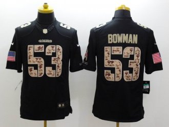 San Francisco 49ers #53 NaVorro Bowman Nike Black Salute To Service Jersey