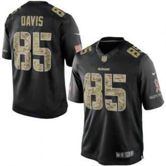 San Francisco 49ers #85 Vernon Davis Nike Black Salute To Service Jersey