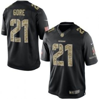 San Francisco 49ers #21 Frank Gore Nike Black Salute To Service Jersey