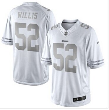 New San Francisco 49ers #52 Patrick Willis White Platinum Jersey