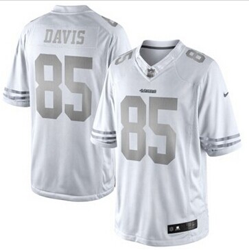 New San Francisco 49ers #85 Vernon Davis White Platinum Jersey