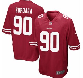 Nike NFL 49ers Isaac Sopoaga Elite Red Jerseys