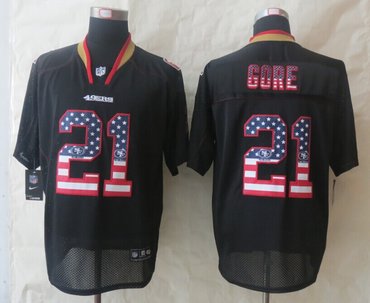 2014 New Nike San Francisco 49ers 21 Gore USA Flag Fashion Black Elite Jerseys