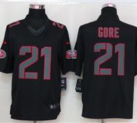 New San Francisco 49ers 21 Gore Impact Limited Black Jerseys