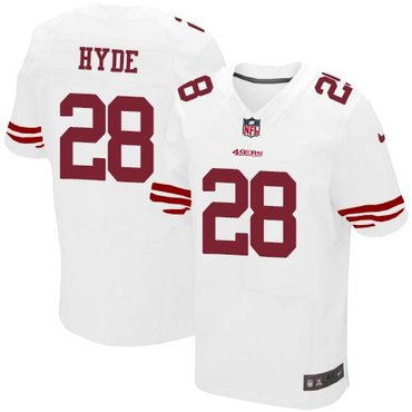 2014 NFL Draft San Francisco 49ers #28 Carlos Hyde white Elite Jersey