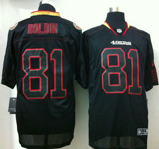 NEW San Francisco 49ers 81 Anquan Boldin Lights out Black Elite