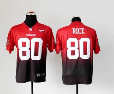 NEW San Francisco 49ers 80 Jerry Rice Red Black Drift Fashion II Elite NFL Jerseys