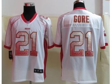 NEW San Francisco 49ers #21 Gore White Jerseys(Drift Fashion Elite)